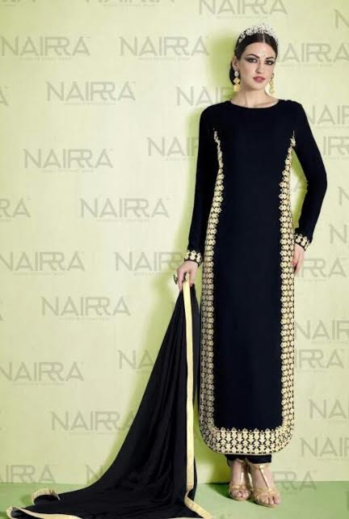 black suit golden salwar